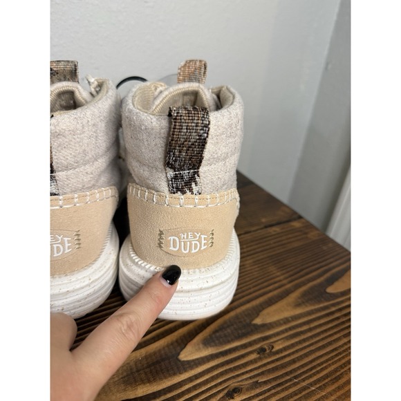 Hey Dude Reyes Heathered Ivory Beige Aztec Boots Footwear Womens Size 11 NEW - Picture 3 of 6